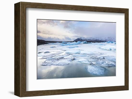 Frozen Icebergs in the Frozen Waters of Fjallsarlon Glacier Lagoon, South East Iceland, Iceland-Neale Clark-Framed Photographic Print