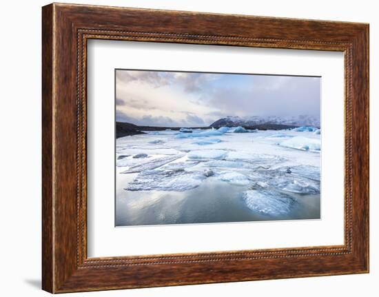 Frozen Icebergs in the Frozen Waters of Fjallsarlon Glacier Lagoon, South East Iceland, Iceland-Neale Clark-Framed Photographic Print