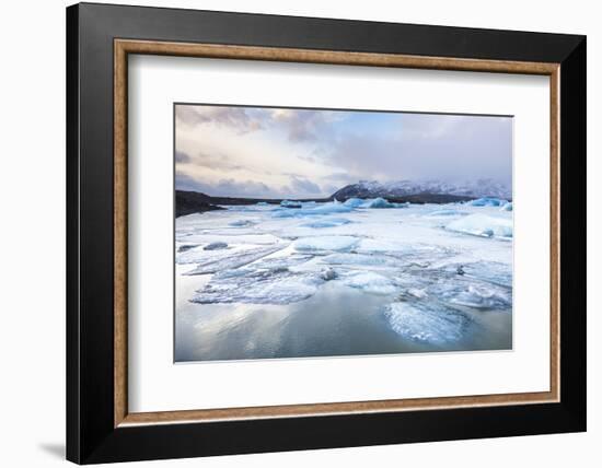 Frozen Icebergs in the Frozen Waters of Fjallsarlon Glacier Lagoon, South East Iceland, Iceland-Neale Clark-Framed Photographic Print