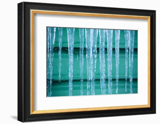 Frozen Icicles Hang from a Roof of an Industrial Building in Denver, Colorado-Sergio Ballivian-Framed Photographic Print