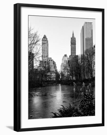 Frozen Lake "The Pond" in Central Park with 5th Avenue Buildings-Philippe Hugonnard-Framed Photographic Print