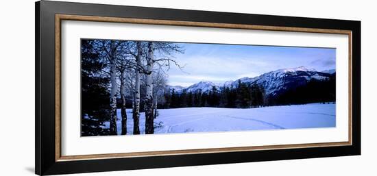 Frozen Lake with Mountains in the Background, Colin Range, Jasper National Park, Alberta, Canada-null-Framed Photographic Print