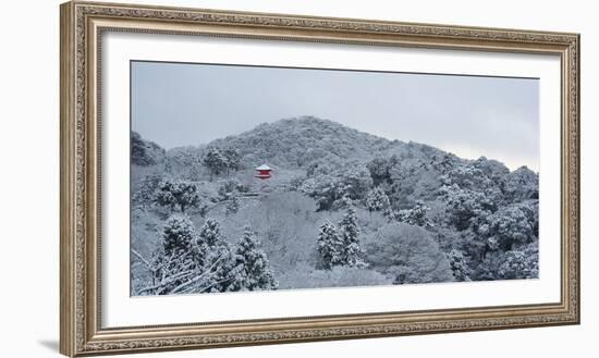 Frozen landscape in Kiyomizu-dera temple, Kyoto, Japan, Asia-Damien Douxchamps-Framed Photographic Print