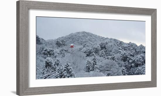 Frozen landscape in Kiyomizu-dera temple, Kyoto, Japan, Asia-Damien Douxchamps-Framed Photographic Print