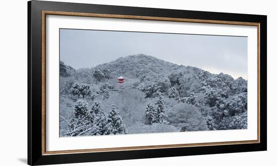 Frozen landscape in Kiyomizu-dera temple, Kyoto, Japan, Asia-Damien Douxchamps-Framed Photographic Print