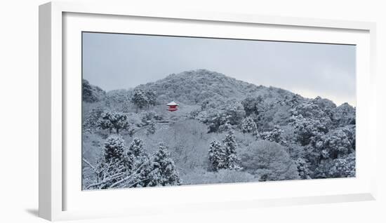 Frozen landscape in Kiyomizu-dera temple, Kyoto, Japan, Asia-Damien Douxchamps-Framed Photographic Print