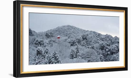 Frozen landscape in Kiyomizu-dera temple, Kyoto, Japan, Asia-Damien Douxchamps-Framed Photographic Print