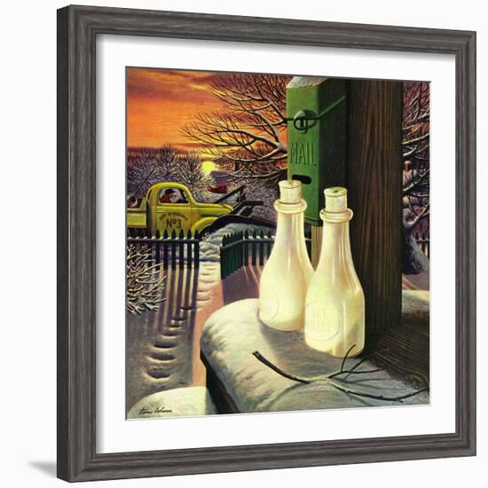 "Frozen Milk," January 8, 1944-Stevan Dohanos-Framed Giclee Print