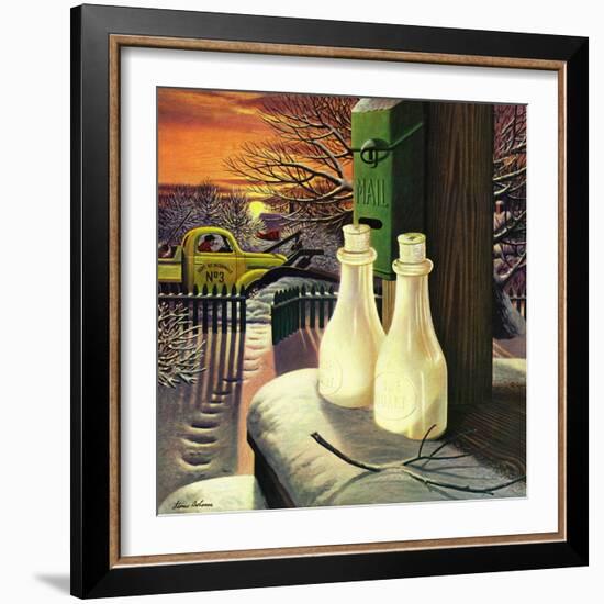 "Frozen Milk," January 8, 1944-Stevan Dohanos-Framed Giclee Print