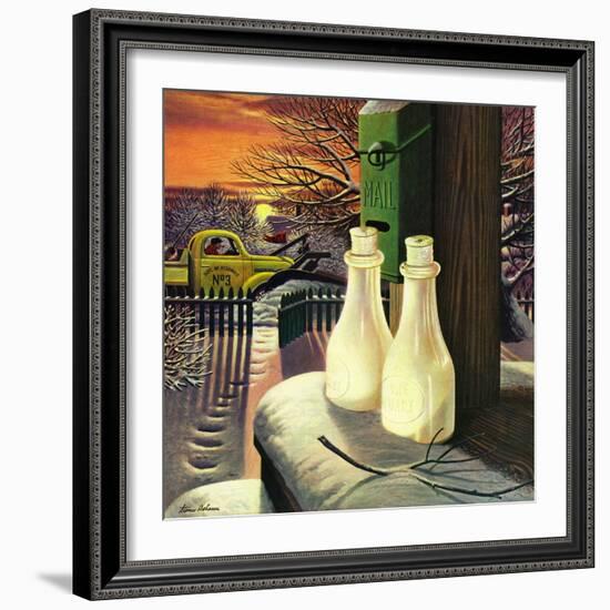 "Frozen Milk," January 8, 1944-Stevan Dohanos-Framed Giclee Print