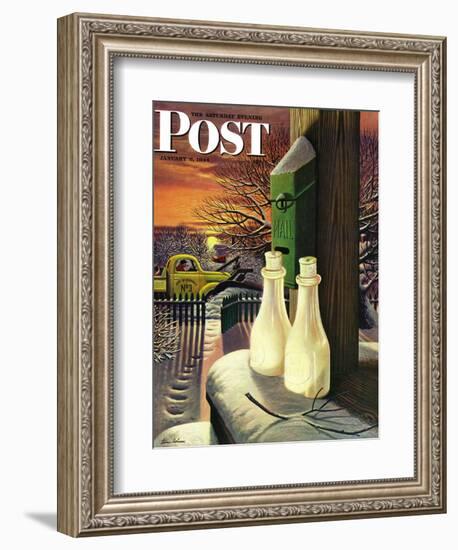 "Frozen Milk," Saturday Evening Post Cover, January 8, 1944-Stevan Dohanos-Framed Giclee Print