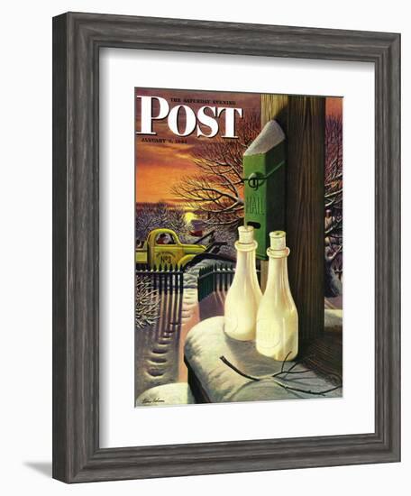 "Frozen Milk," Saturday Evening Post Cover, January 8, 1944-Stevan Dohanos-Framed Giclee Print