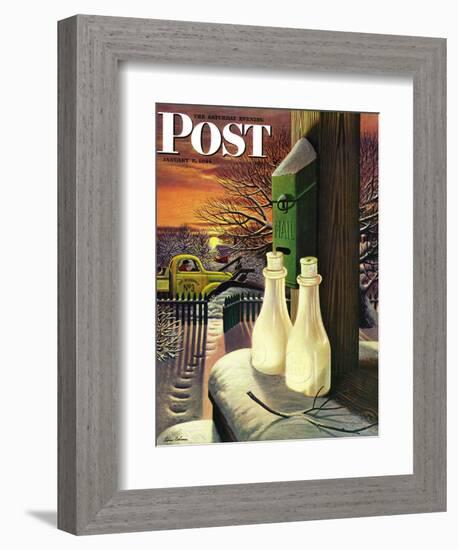 "Frozen Milk," Saturday Evening Post Cover, January 8, 1944-Stevan Dohanos-Framed Giclee Print