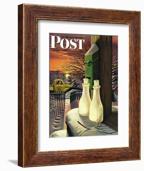 "Frozen Milk," Saturday Evening Post Cover, January 8, 1944-Stevan Dohanos-Framed Giclee Print