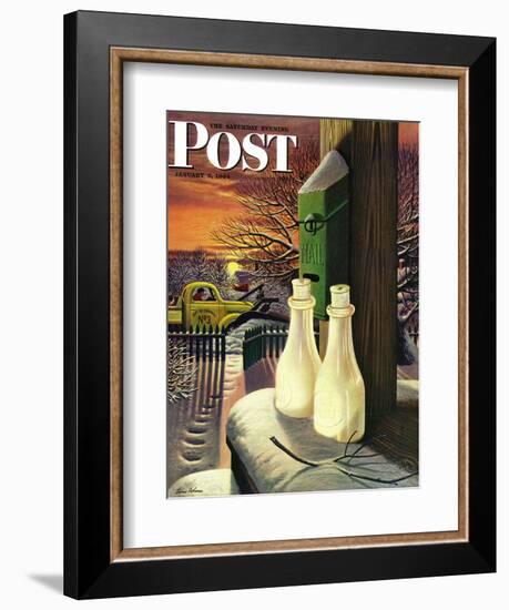 "Frozen Milk," Saturday Evening Post Cover, January 8, 1944-Stevan Dohanos-Framed Giclee Print