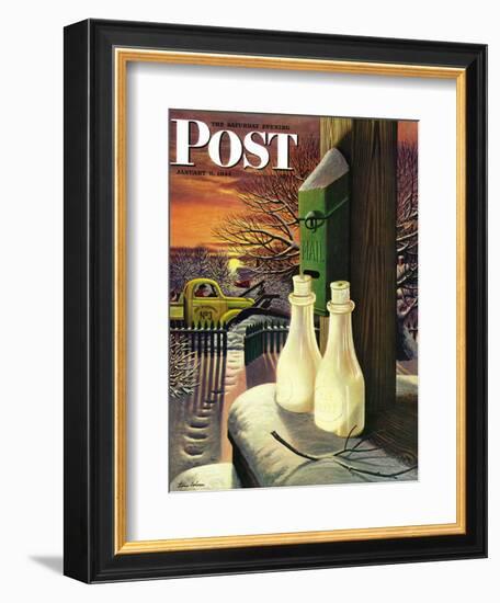 "Frozen Milk," Saturday Evening Post Cover, January 8, 1944-Stevan Dohanos-Framed Giclee Print