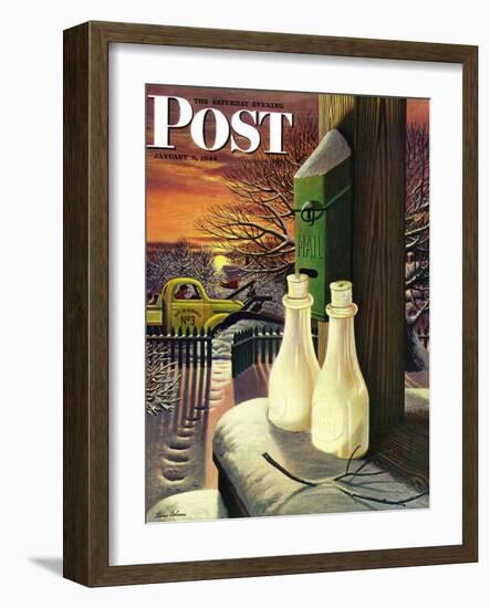 "Frozen Milk," Saturday Evening Post Cover, January 8, 1944-Stevan Dohanos-Framed Giclee Print