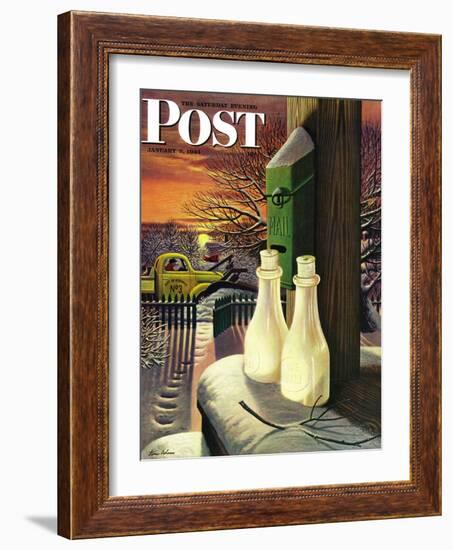 "Frozen Milk," Saturday Evening Post Cover, January 8, 1944-Stevan Dohanos-Framed Giclee Print