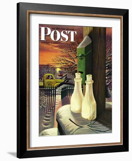 "Frozen Milk," Saturday Evening Post Cover, January 8, 1944-Stevan Dohanos-Framed Giclee Print