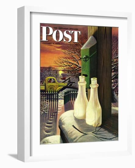 "Frozen Milk," Saturday Evening Post Cover, January 8, 1944-Stevan Dohanos-Framed Giclee Print