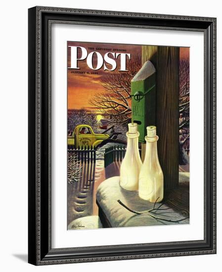 "Frozen Milk," Saturday Evening Post Cover, January 8, 1944-Stevan Dohanos-Framed Giclee Print