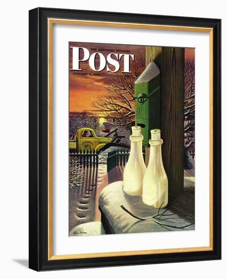 "Frozen Milk," Saturday Evening Post Cover, January 8, 1944-Stevan Dohanos-Framed Giclee Print