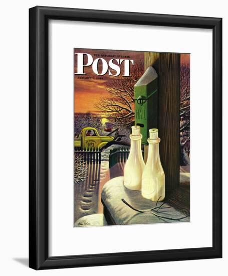 "Frozen Milk," Saturday Evening Post Cover, January 8, 1944-Stevan Dohanos-Framed Giclee Print