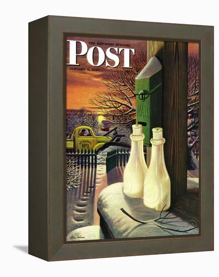 "Frozen Milk," Saturday Evening Post Cover, January 8, 1944-Stevan Dohanos-Framed Premier Image Canvas