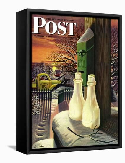 "Frozen Milk," Saturday Evening Post Cover, January 8, 1944-Stevan Dohanos-Framed Premier Image Canvas