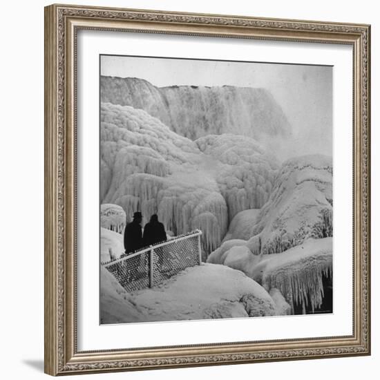 Frozen Niagara Falls, Trees, Park Grounds and Rocks Covered with Ice and Mist-Andreas Feininger-Framed Photographic Print