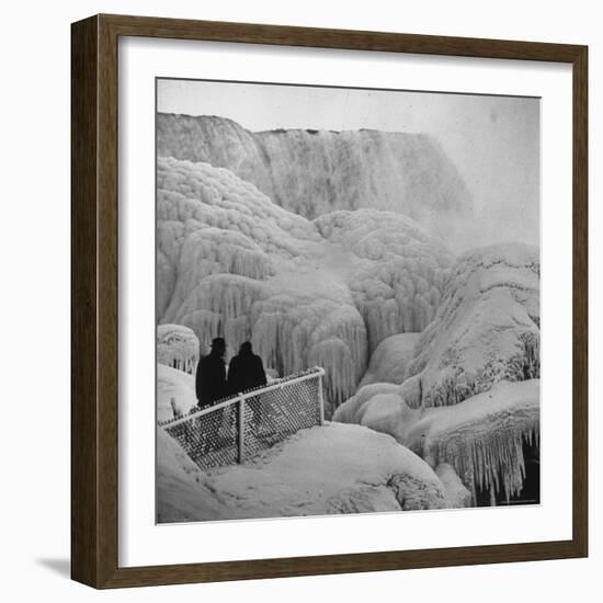 Frozen Niagara Falls, Trees, Park Grounds and Rocks Covered with Ice and Mist-Andreas Feininger-Framed Photographic Print