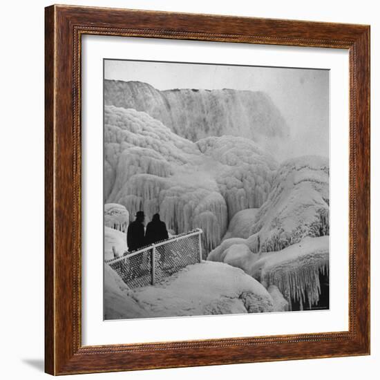 Frozen Niagara Falls, Trees, Park Grounds and Rocks Covered with Ice and Mist-Andreas Feininger-Framed Photographic Print