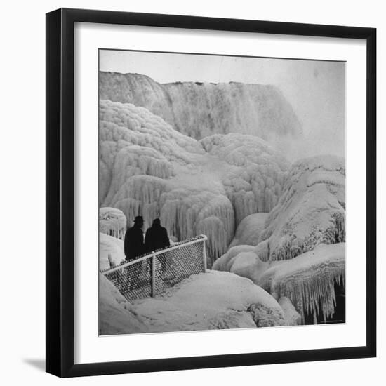 Frozen Niagara Falls, Trees, Park Grounds and Rocks Covered with Ice and Mist-Andreas Feininger-Framed Photographic Print