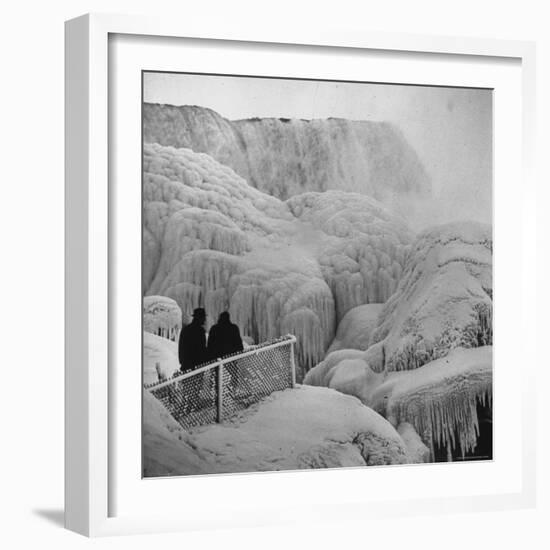 Frozen Niagara Falls, Trees, Park Grounds and Rocks Covered with Ice and Mist-Andreas Feininger-Framed Photographic Print