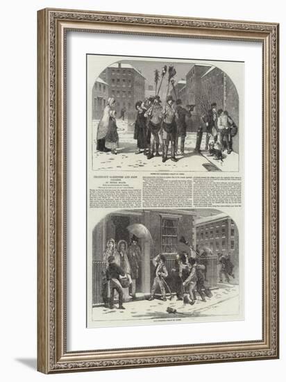 Frozen-Out Gardeners and Snow Clearers-Myles Birket Foster-Framed Giclee Print