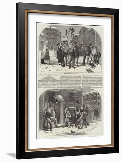 Frozen-Out Gardeners and Snow Clearers-Myles Birket Foster-Framed Giclee Print