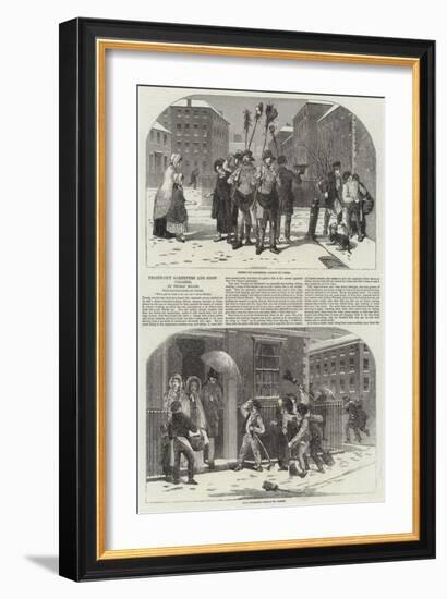 Frozen-Out Gardeners and Snow Clearers-Myles Birket Foster-Framed Giclee Print