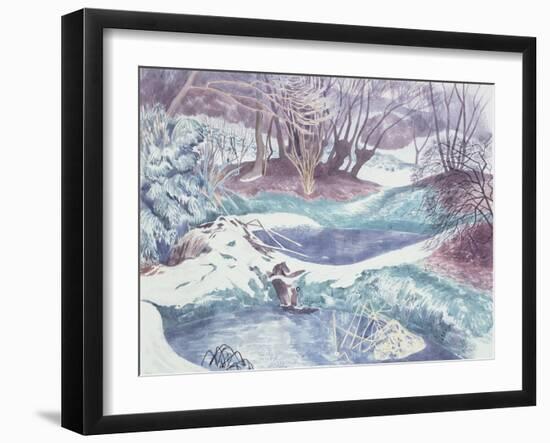 Frozen Ponds, 1959 (W/C & Pencil on Paper)-John Northcote Nash-Framed Giclee Print