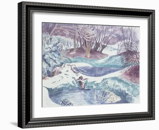 Frozen Ponds, 1959 (W/C & Pencil on Paper)-John Northcote Nash-Framed Giclee Print