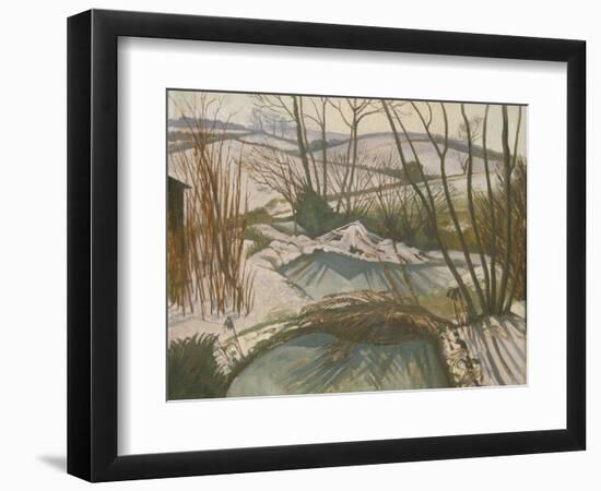 Frozen Ponds (Oil on Canvas on Board)-John Northcote Nash-Framed Giclee Print