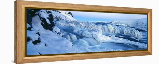 Frozen River and Ice Banks in Mid Winter, Gullfoss, Iceland-Gavin Hellier-Framed Premier Image Canvas