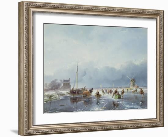 Frozen Winter Scene-Andreas Schelfhout-Framed Giclee Print