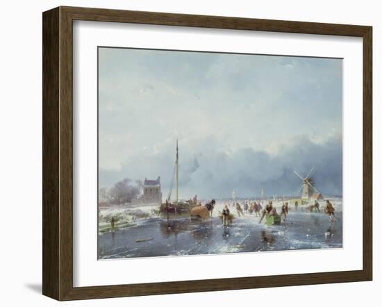 Frozen Winter Scene-Andreas Schelfhout-Framed Giclee Print