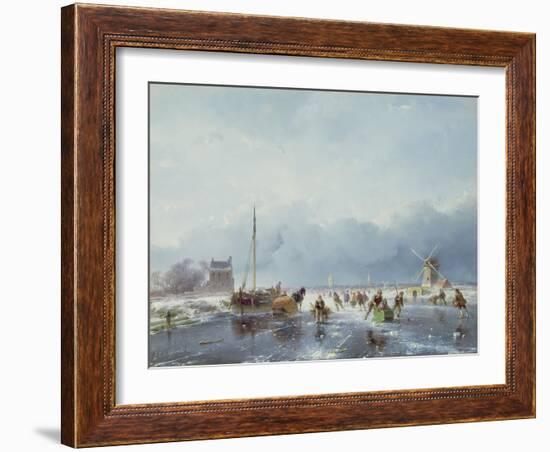 Frozen Winter Scene-Andreas Schelfhout-Framed Giclee Print