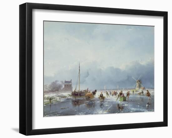 Frozen Winter Scene-Andreas Schelfhout-Framed Giclee Print