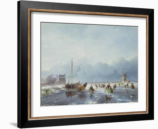 Frozen Winter Scene-Andreas Schelfhout-Framed Giclee Print