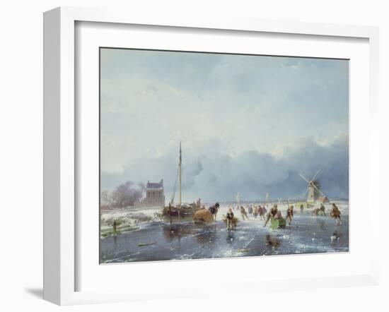 Frozen Winter Scene-Andreas Schelfhout-Framed Giclee Print