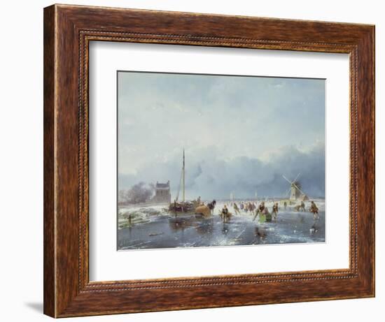 Frozen Winter Scene-Andreas Schelfhout-Framed Giclee Print