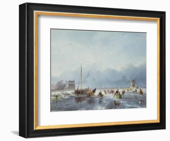 Frozen Winter Scene-Andreas Schelfhout-Framed Giclee Print