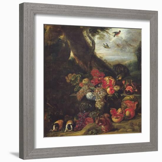 Fruit and Animals-Abraham Brueghel-Framed Giclee Print